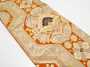 アンティーク　花更紗模様織り出し袋帯（着用可）